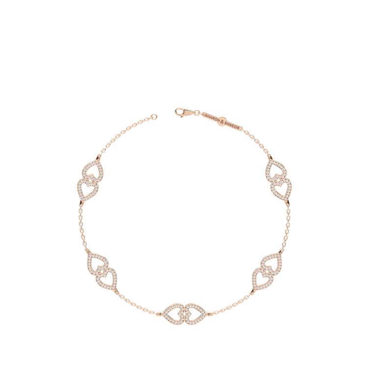 BRACELETS EN DIAMANT EN FORME DE CŒUR 